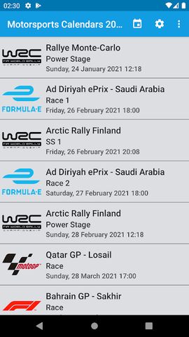 Motorsport Calendar 2022