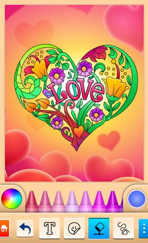 Valentines love coloring book