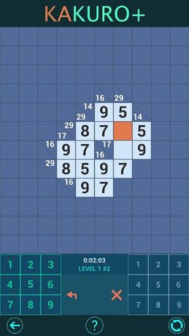Kakuro Plus. Cross-Sums.