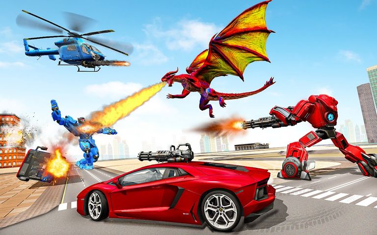 Dragon Robot Car Games 3d
