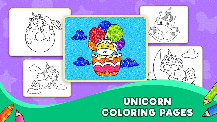 Unicorn Glitter Coloring Book: Coloring Unicorn🦄
