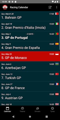 Racing Calendar + Ranking 2022