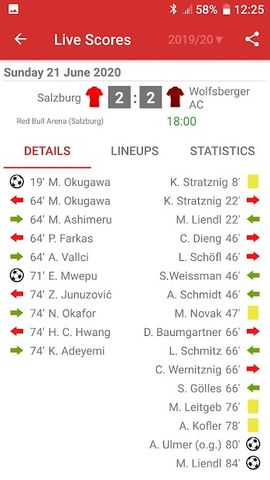 Live Scores for Admiral Bundesliga 2021/2022