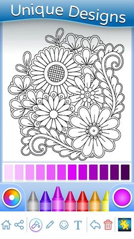 Flowers Mandala coloring book