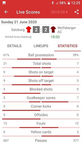 Live Scores for Admiral Bundesliga 2021/2022