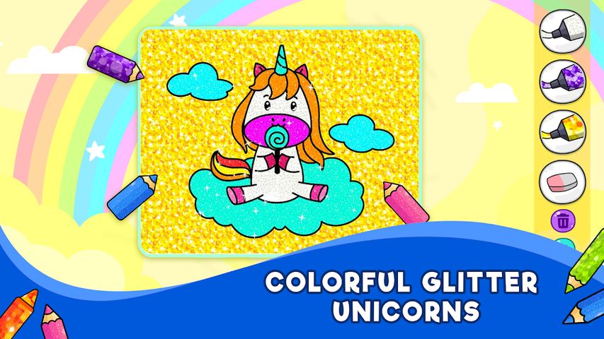 Unicorn Glitter Coloring Book: Coloring Unicorn🦄