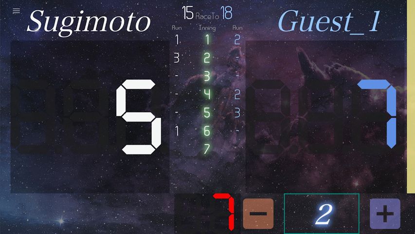 neon cue sports score board