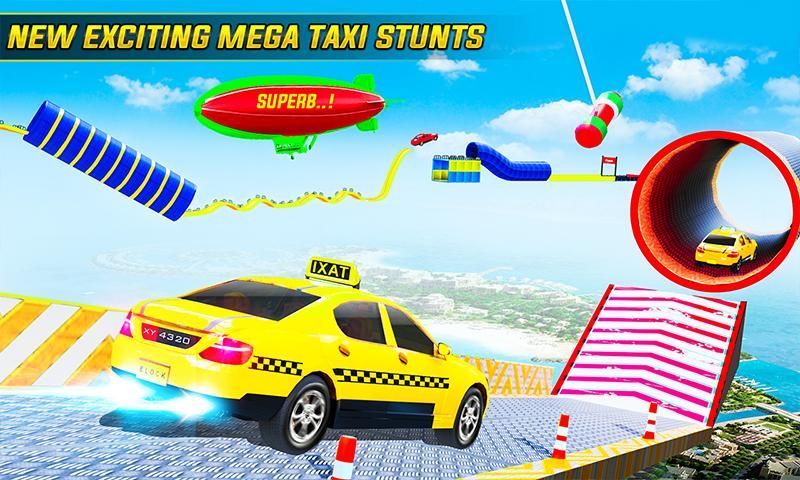 Taxi Car Mega Ramp Stunt: GT Car Racing Stunt Game