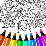 Flowers Mandala coloring book